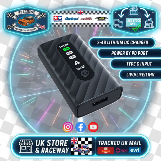 SKY RC - Type35 2-4S Lipo LiHV, LiFe, (charge via Type C power source) DC Charger - SK-100224-01