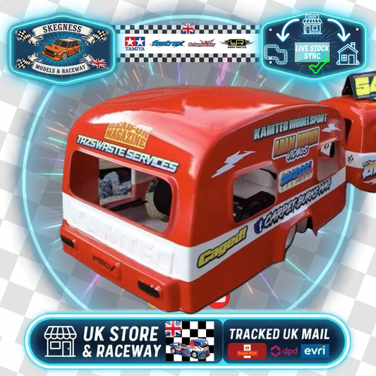 Kamtec Caravan Bundle - ABS Body Shell & Chassis 1/12 Kit, w/1x Axle & Towing Hitch (Just add any Rear Wheels & Paint to complete - spacers may be required)