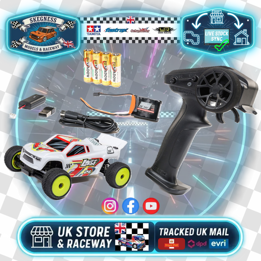 Losi - 1/28 Micro-T 2WD Stadium Truck RTR White (1/24th Class) - (Radio, Battery & Charger Included) C-LOS-1392T1