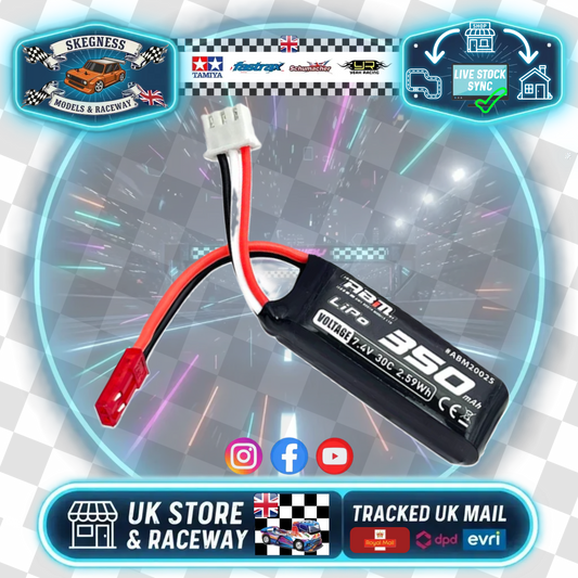 ABM20025 - ABM 350mah 2S Lipo 7.4v Micro Battery for Carisma GT24B Cars - 1/24 - 1/28