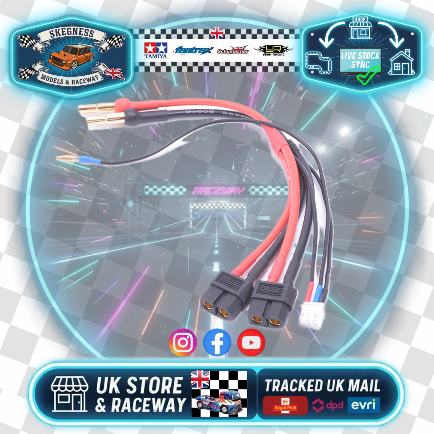 SKY RC - Pro Parallel Charging Cable XT60 to 4mm & 5mm Bullets + 2mm Balance - SK-600023-20