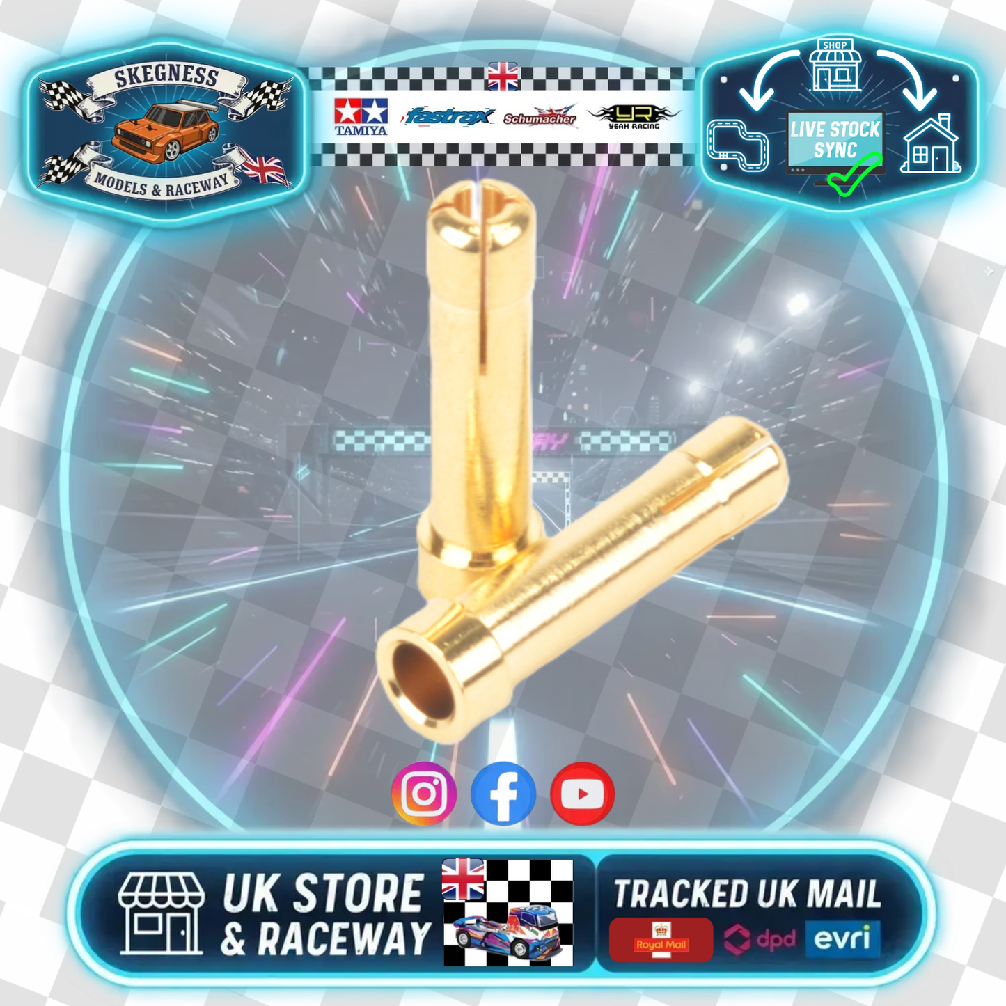 MK RC  - 5mm battery insert Adaptor Plug to use 4mm ESC Bullet Plugs - 2pcs - MK2913