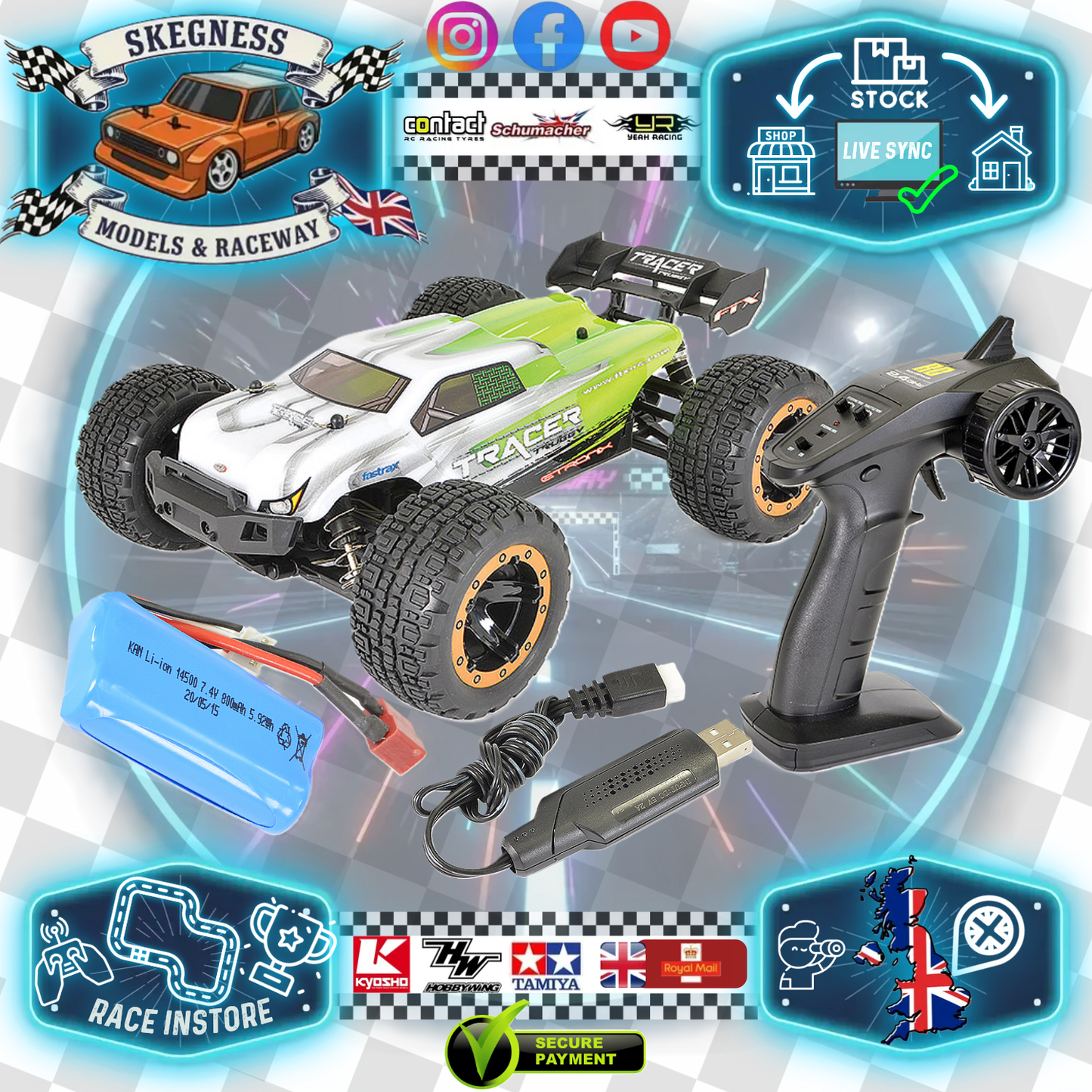 FTX - TRACER 1/16 4WD TRUGGY (Brushed+Lipo) RC TRUCK RTR - GREEN - FTX5577G