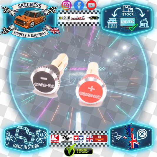 CORE RC - Lockdown Heatsink Bullet Plug Grips - 4mm & 5mm (Works on 4mm or 5mm Batteries) (Recommend RC Product & Frosty Raceway)