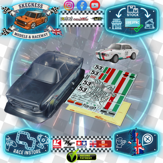 TAMIYA - 51729 (M 225mm) Alfa Giulia Sprint Club Racer Body Set - Clear Lexan 1/10 M-Chassis (W-168mm x L-385mm x Wheelbase-225mm)