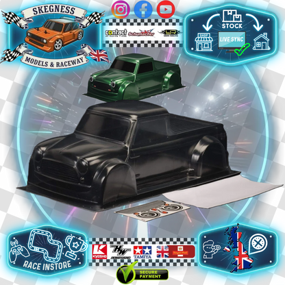 M-Chassis Mini Pickup (225mm) Body Set in Clear Lexan - For 1/10 M-Chassis MTC (W-170mm x Wheelbase-225mmmm) M03, M05, M06 M07, 3racing