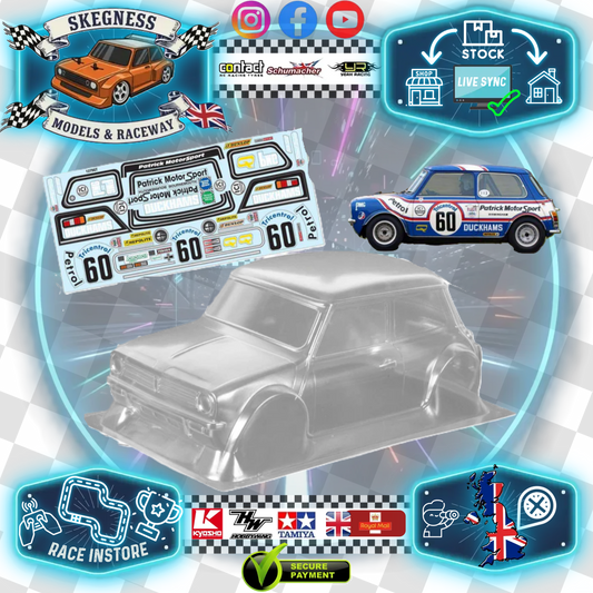 M-Chassis (210mm) Mini 1275 GT Body Set in Clear Lexan - For 1/10 M-Chassis MTC (W-170mm x Wheelbase-210mmmm) M03, M05, MB01