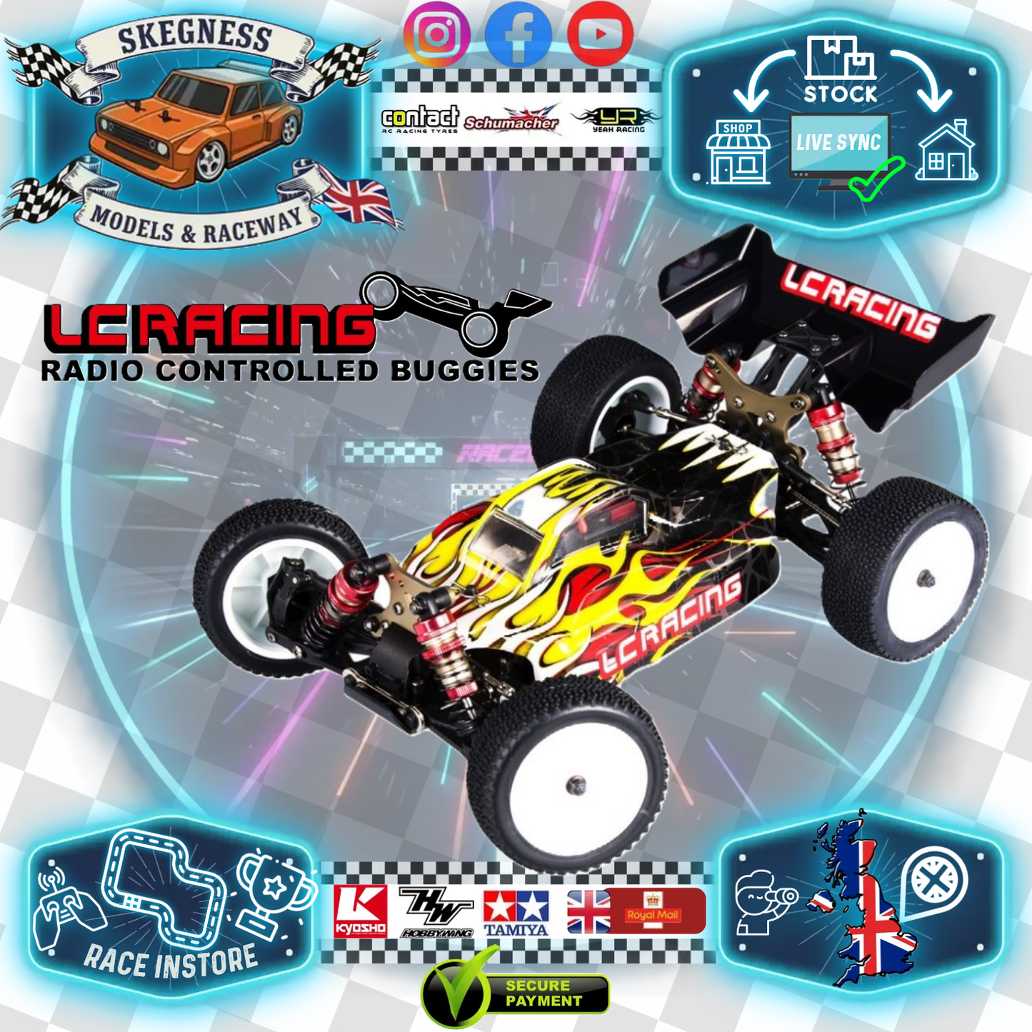 LC Racing – EMB-1L – 1/14 scale 4wd entry level buggy – Brushed RTR w/Radio & Battery