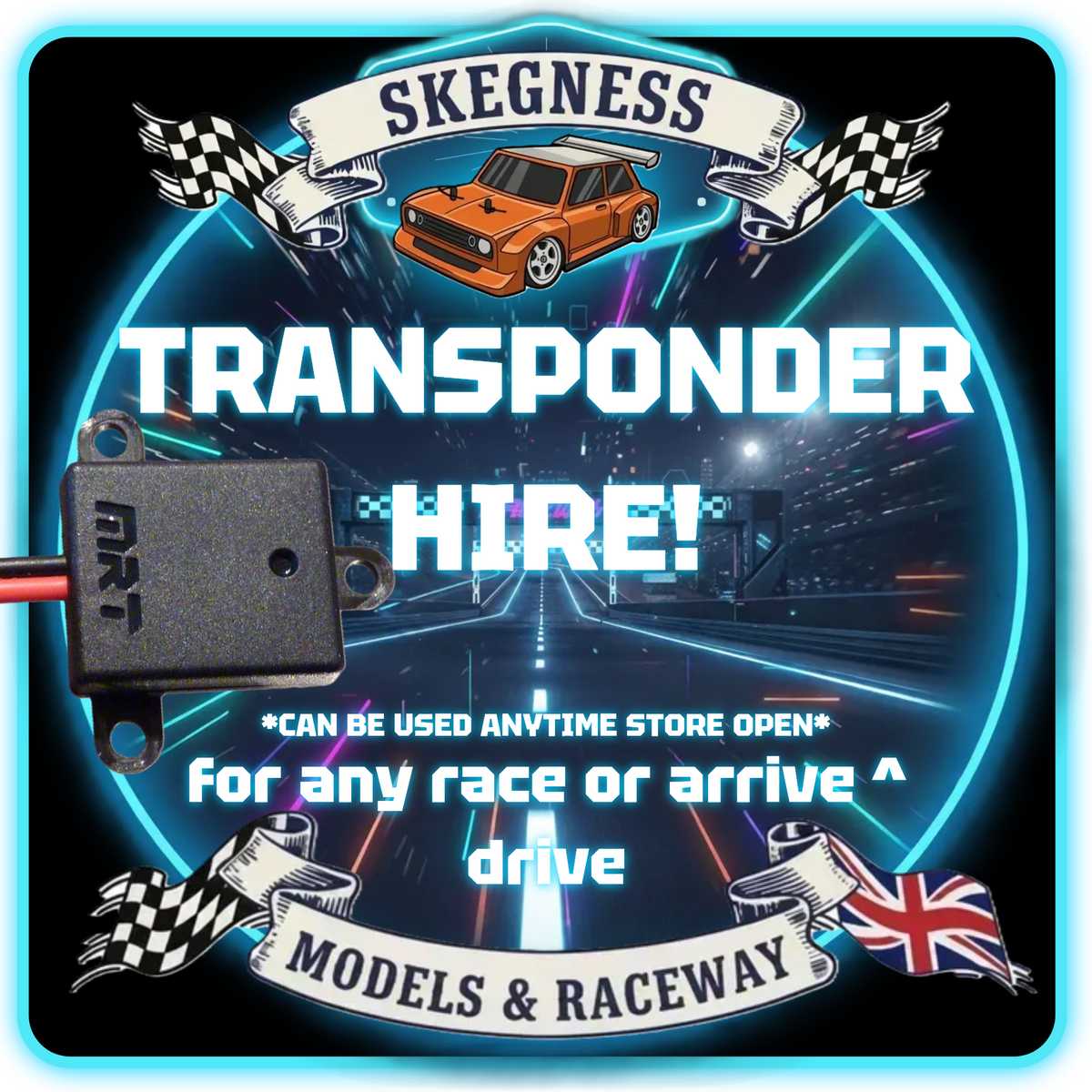 Skegness Model Raceway - Transponder Hire (Limited to availability) - Practice / Race (To be used for the day and returned)