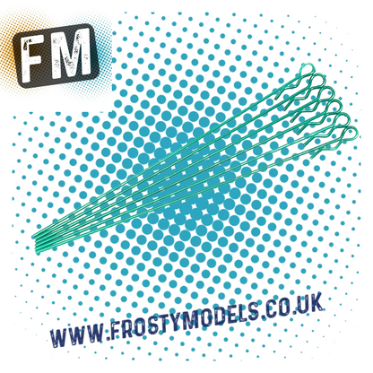 CORE RC 1/10 RC CAR/TRUCK/BUGGY - (6PCS) EXTRA LONG SMALL BODY CLIPS - ALL COLOURS - MULTI LISTING