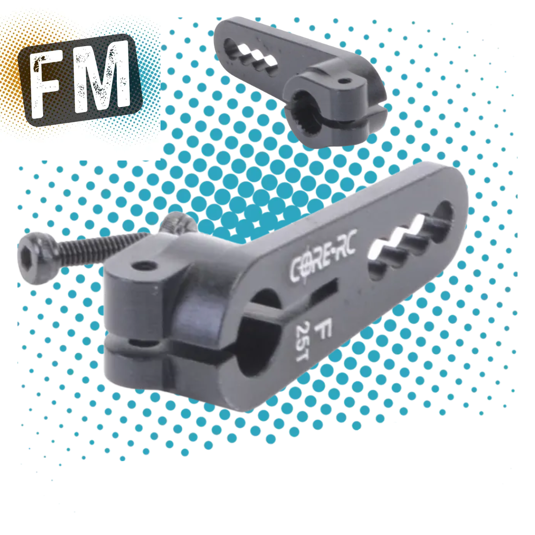 CORE RC ALLOY 1/10 STANDARD SIZE SERVO ARMS - BLACK/PURPLE - OFFSET/STANDARD - MULTI LISTING