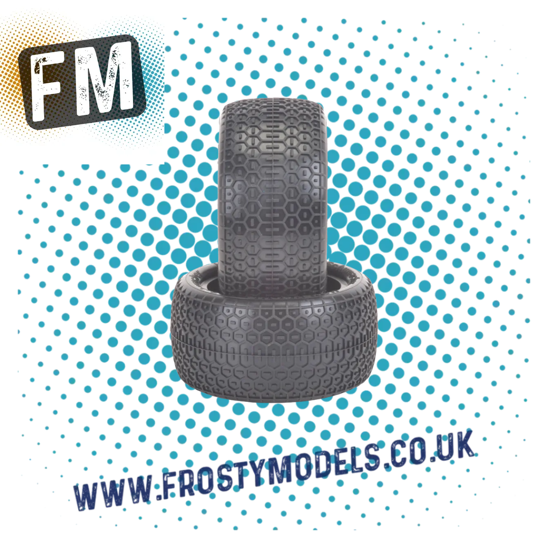 SCHUMACHER HONEYCOMB 1/10 2.2IN BUGGY TYRE/TIRES YELLOW FRONT/REAR - MULTI LISTING