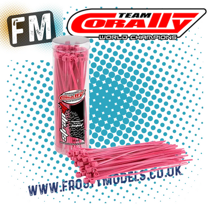 CORALLY STRAPIT CABLE TIES/TIE WRAPS - MULTI LISTING - 2.5X100MM (50PCS) TUBE
