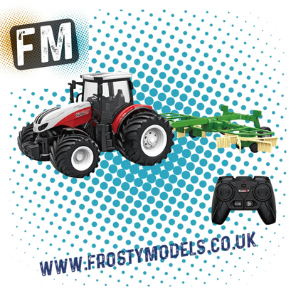 KORODY - RC 1:24 TRACTOR WITH ROTARY RAKE W/LED LIGHTS - K-6637K