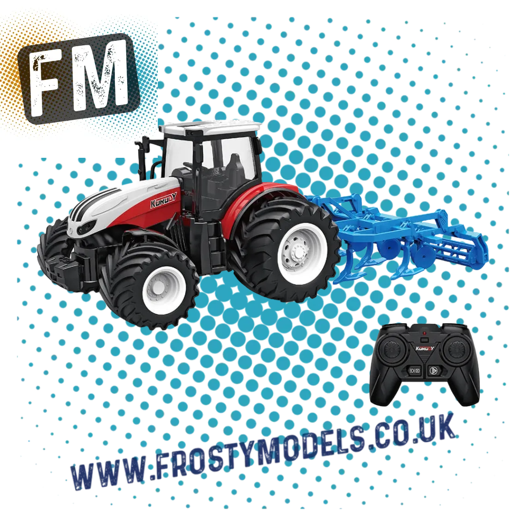 KORODY - RC 1:24 TRACTOR WITH ROTARY PLOUGH W/LED LIGHTS - K-6639K
