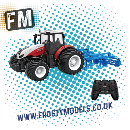 KORODY - RC 1:24 TRACTOR WITH ROTARY PLOUGH W/LED LIGHTS - K-6639K