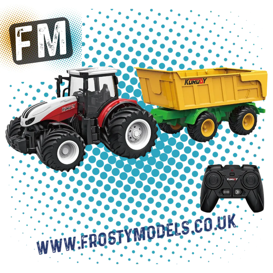 KORODY - RC 1:24 TRACTOR WITH ROTARY TIPPING TRAILER W/LED LIGHTS - K-6643K