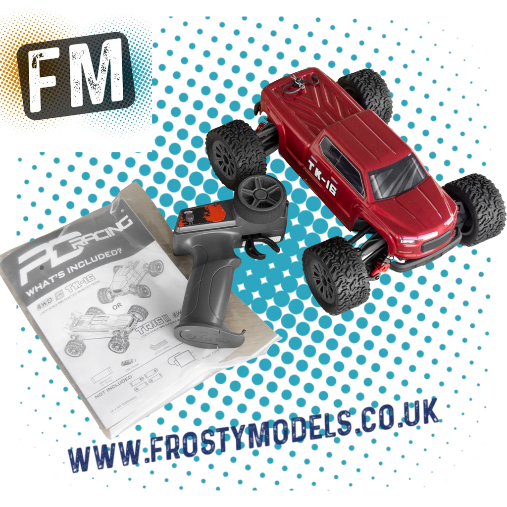 PD RACING - TK16 Brushed Truck 1:16 SCALE READY TO RUN WITH 2S LIPO (22mph) - PD303T (With LED lights)