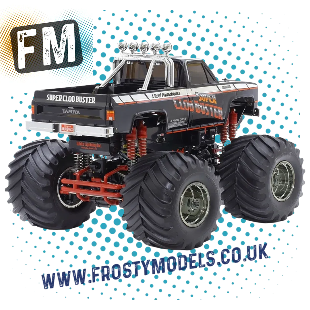 (Discontinued) TAMIYA - 47432 SUPER CLOD BUSTER Black Edition - 1/10 4WD OFF ROAD TRUCK - W/MOTORS & ESC