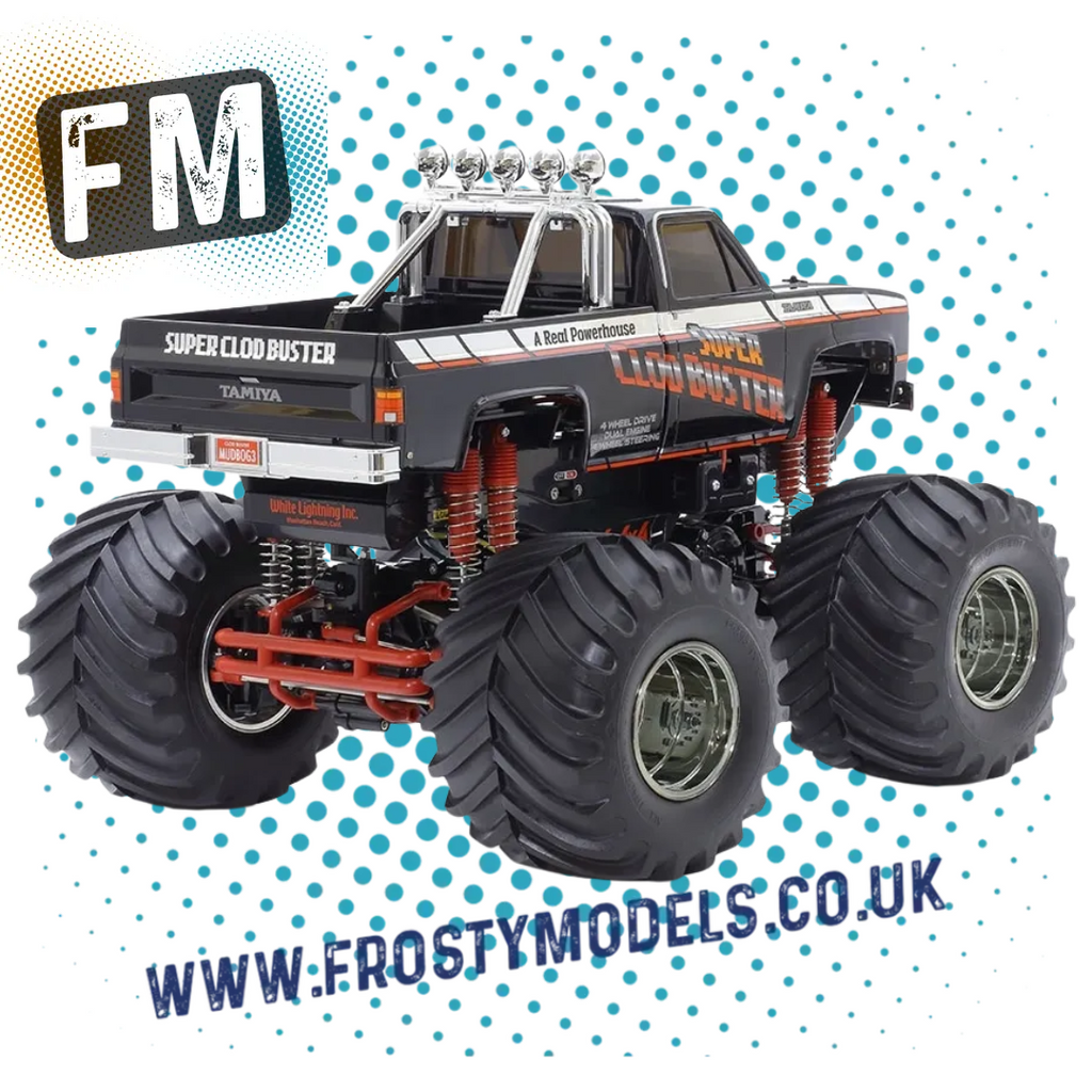 TAMIYA - 47432 SUPER CLOD BUSTER Black Edition - 1/10 4WD OFF ROAD TRUCK - W/MOTORS & ESC