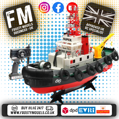 Henglong - Harbour Tug Radio Controlled Li-on & 2.4ghz RTR (600mm) - HLG3810 (with working water cannon)
