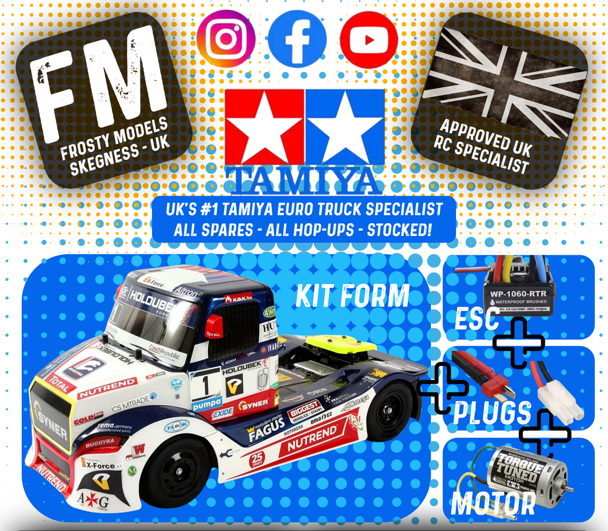 TAMIYA 58661 - BUGGYRA FAT FOX - EURO TRUCK KIT 1/14 4WD TT01E (With ESC & MOTOR)