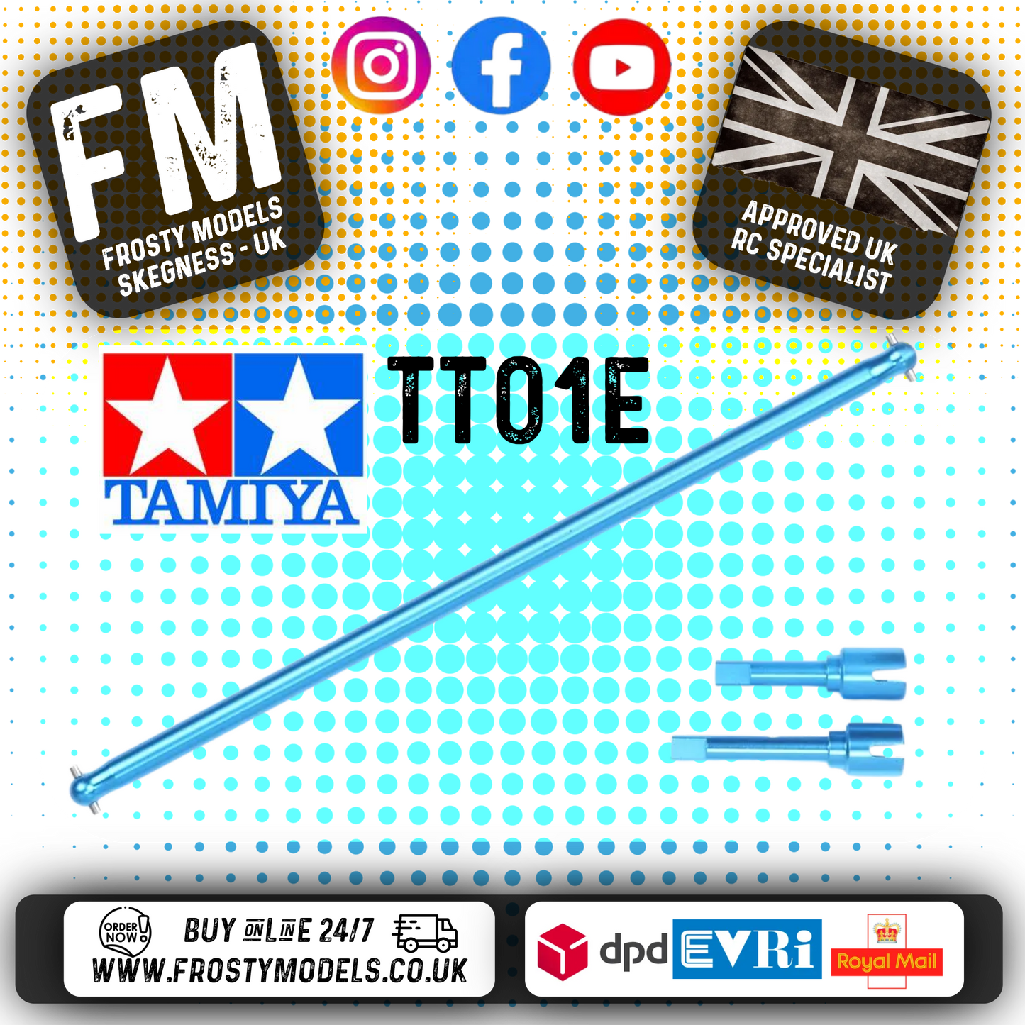 TAMIYA 54026 - TT01E ALUMINIUM ALLOY PROP SHAFT & OUTPUT SHAFTS (fits Euro Truck)