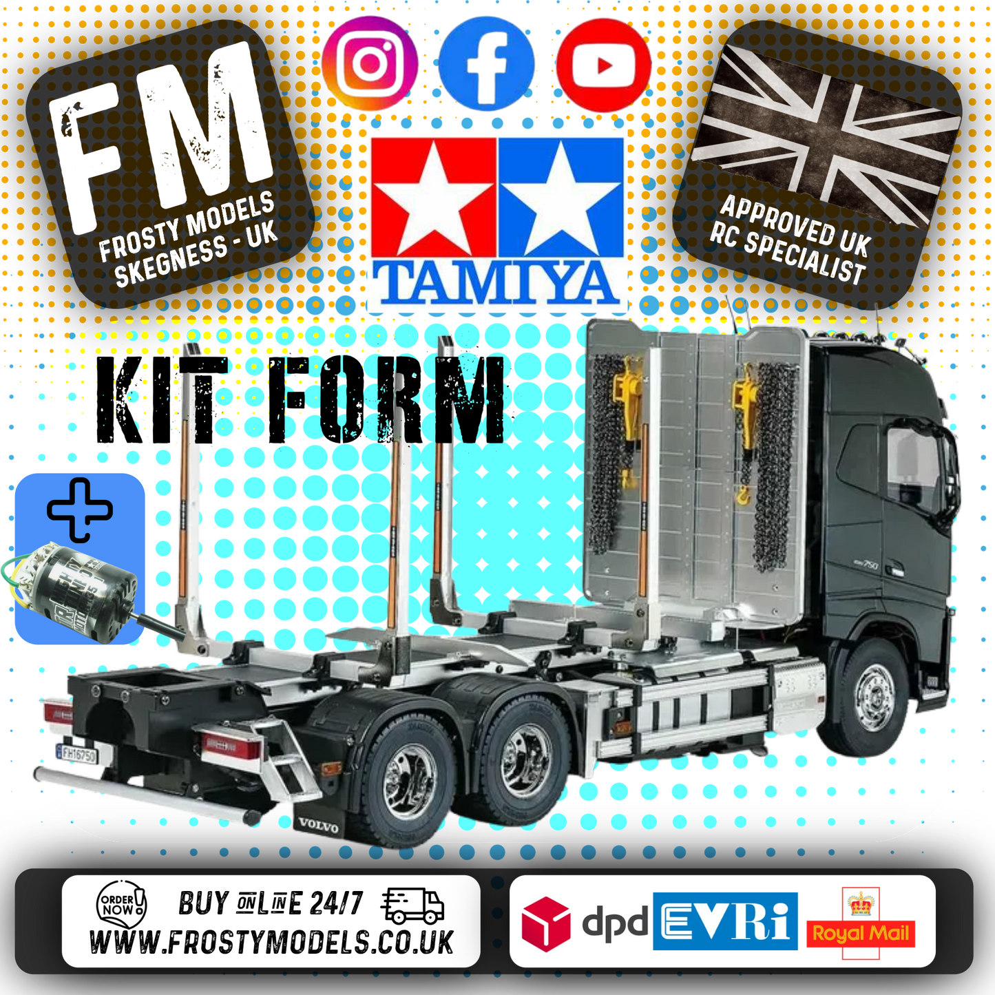 TAMIYA 56360 - (Pre-Order ONLY) RC Volvo FH16 Globetrotter 750 6X4 Timber Truck - RADIO CONTROLLED 1/14