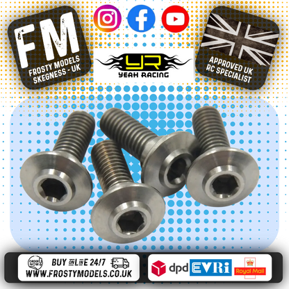 YEAH RACING - 64 GRADE Titanium Servo Lock Screw Set (9mm) 4pcs - YA-0706