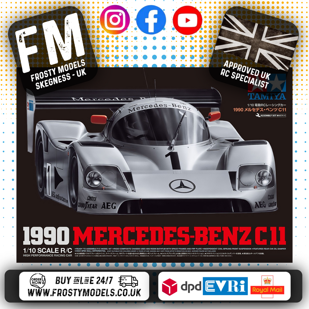 TAMIYA 47484 - (PRE-ORDER) 1990 Mercedes Benz C11 Sport Tune - 2WD 1/10 RC CAR KIT (INCLUDES SPORT TUNED MOTOR - NO ESC)