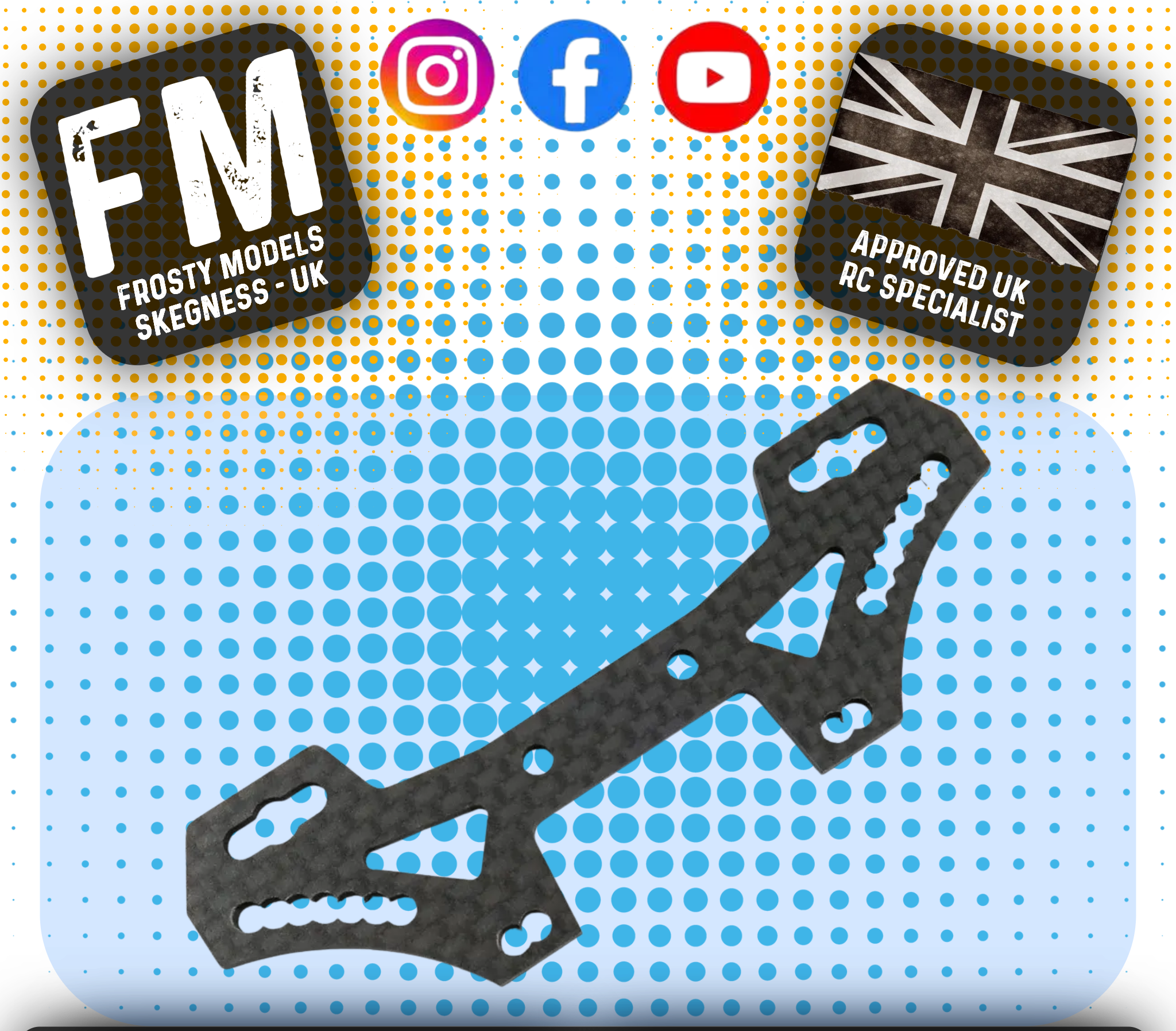 YEAH RACING  - Carbon Rear Damper Stay For Tamiya TT02S & TATT-S04 (TATT-025)