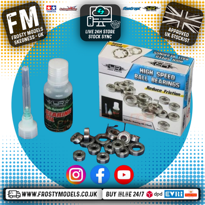Yeah Racing - PTFE RC Ball Bearing Set with Bearing Oil For Tamiya G601 - YB0300BX