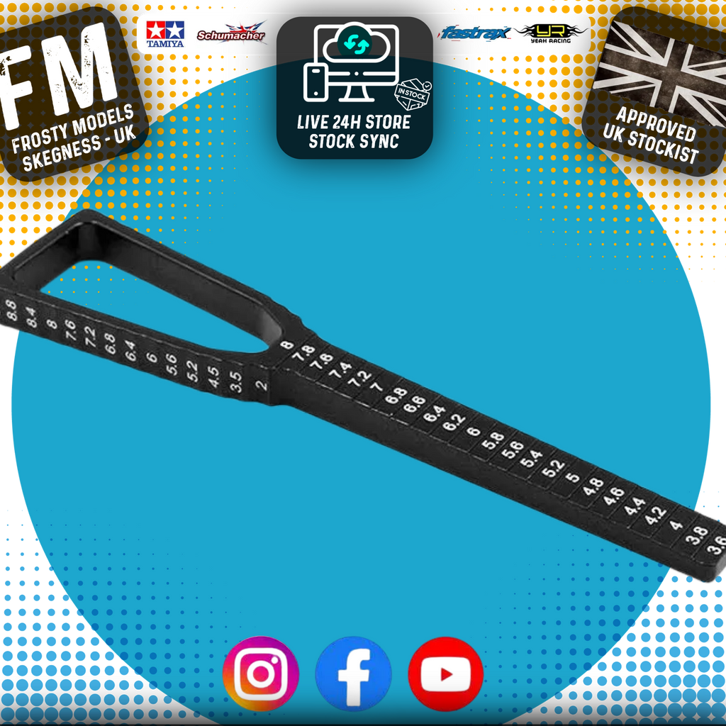 Yeah Racing - Ultra Fine 2 in 1 Ride Height & Droop Gauge for 1/10 Touring Cars (Black) - YT-0068BK