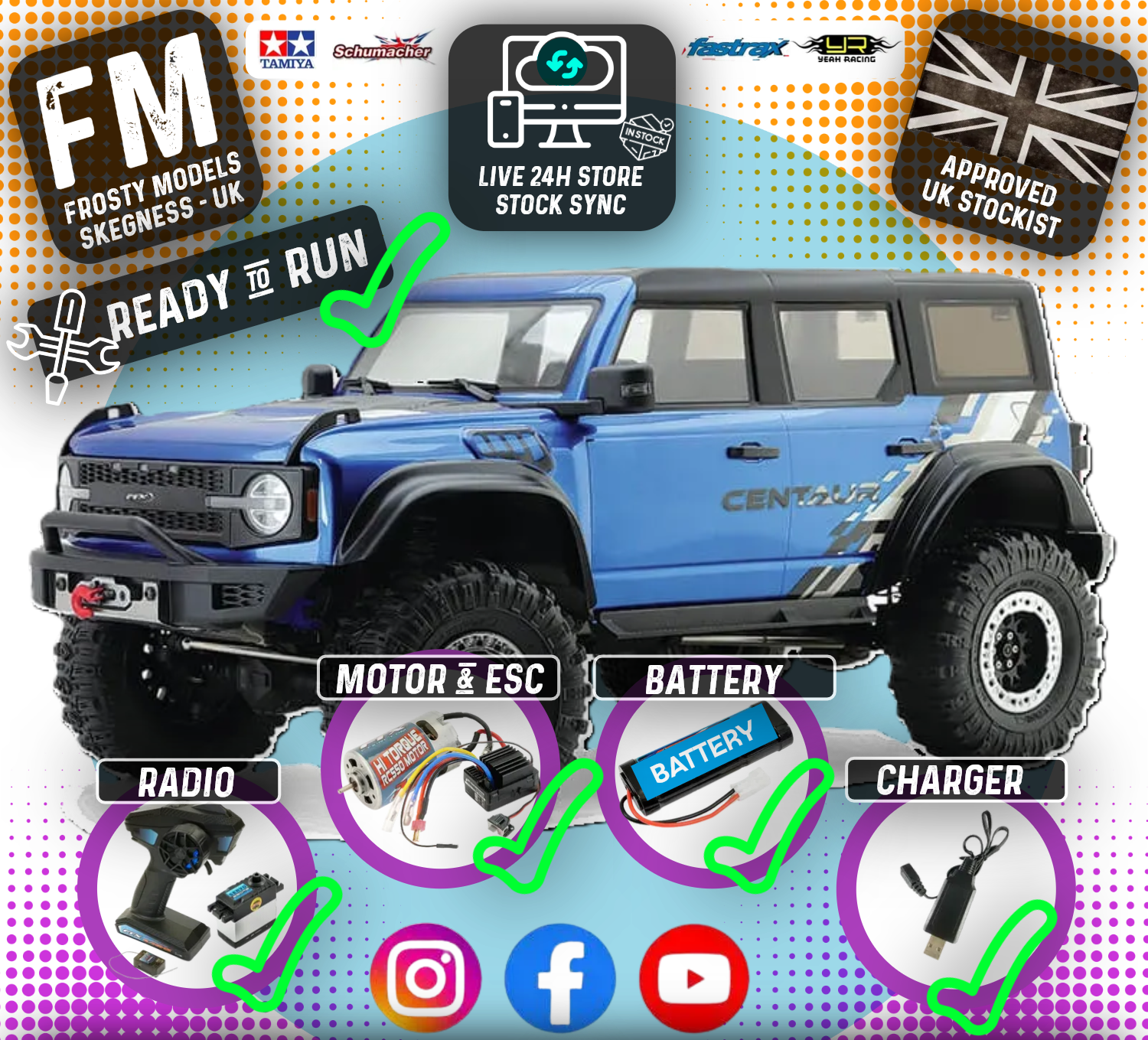 FTX - OUTBACK CENTAUR 4X4 RTR 1:10 TRAIL CRAWLER - BLUE - Rock Crawler - FTX5475B