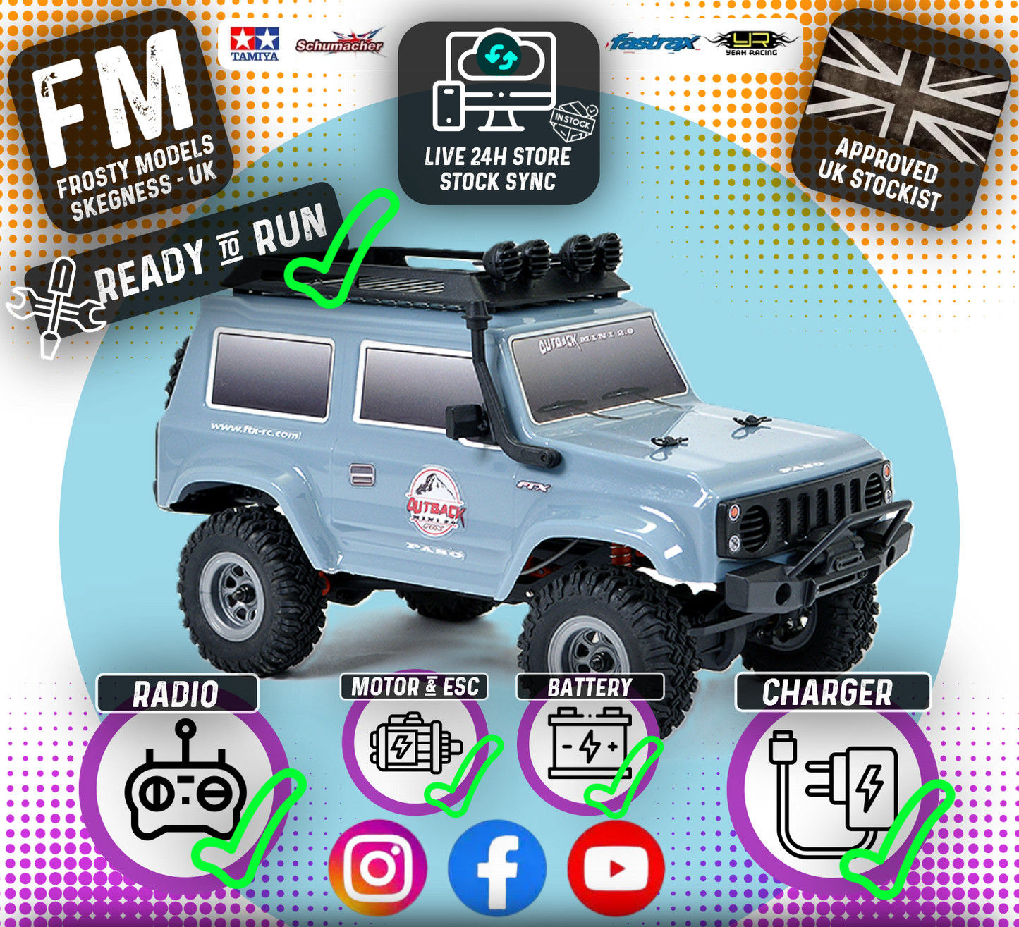 FTX - OUTBACK MINI (1:24TH SCALE) 2.0 PASO - READY-TO-RUN W/PARTS- GREY- FTX5508GY