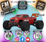 PD RACING - TK16 Brushed Truck 1:16 SCALE READY TO RUN WITH 2S LIPO (22mph) - PD303T (With LED lights)