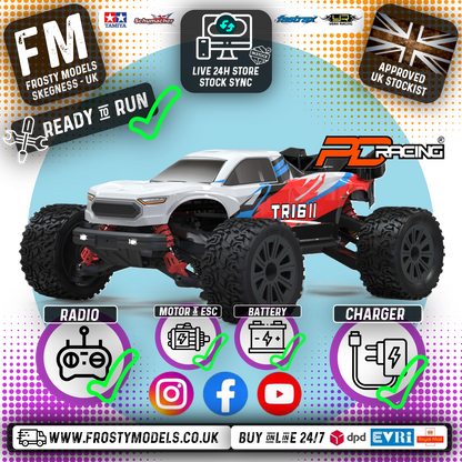 PD RACING - TR16 II Brushed Truggy 1:16 SCALE READY TO RUN WITH 2S LIPO (30mph) - PD304T