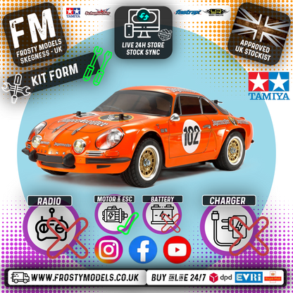 TAMIYA 58708 - RC 1/10 Alpine A110 Jägermeister 1973 (M06) RWD M-CHASSIS CAR (ESC & MOTOR INCLUDED - Requires, Radio/Servo Set, Battery & Charger)