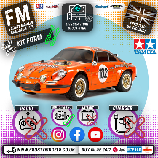TAMIYA 58708 - RC 1/10 Alpine A110 Jägermeister 1973 (M06) RWD M-CHASSIS CAR (ESC & MOTOR INCLUDED - Requires, Radio/Servo Set, Battery & Charger)