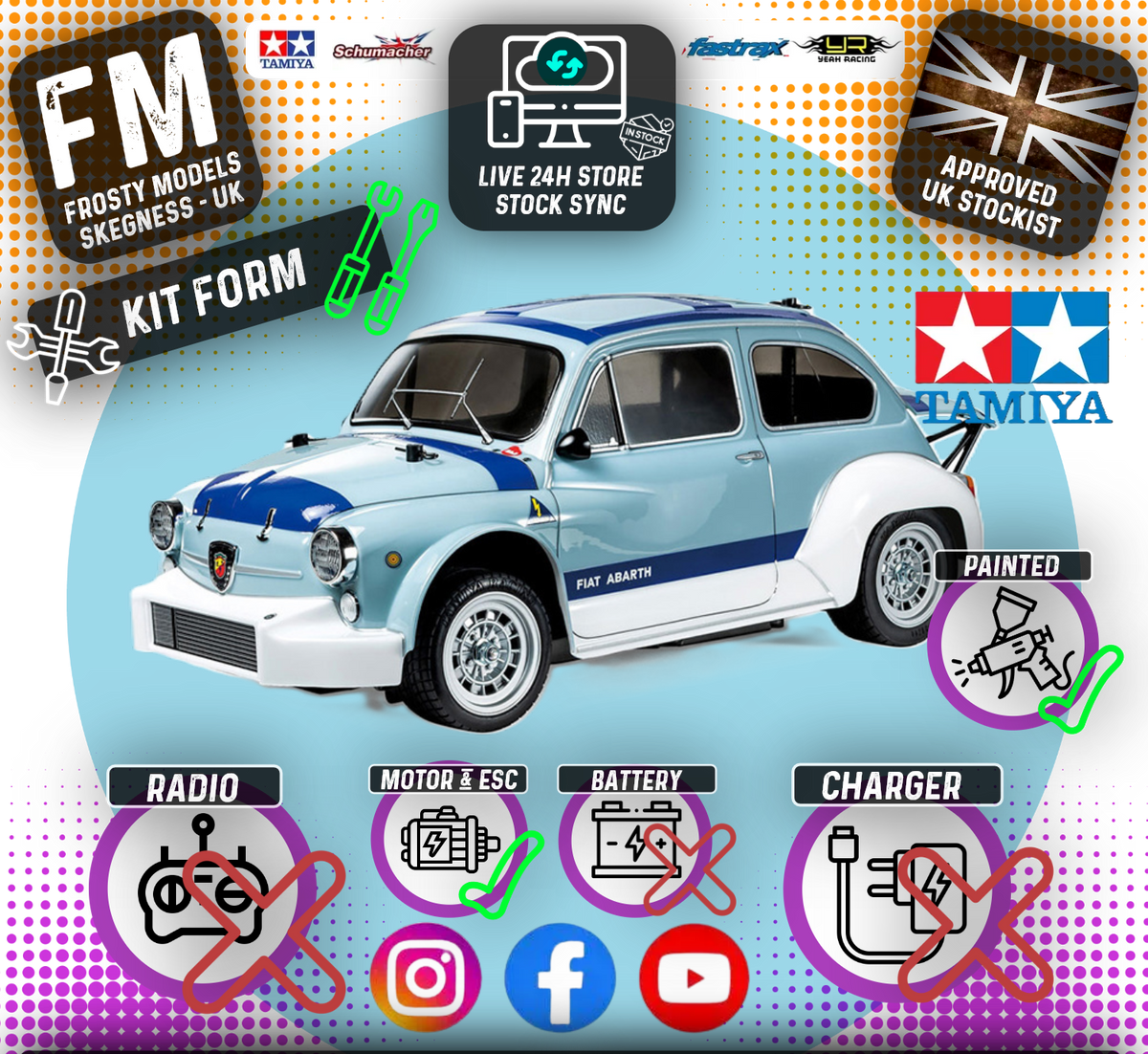 TAMIYA 47492 - PAINTED 1000 TCR Berlina Corse (MB01 Mini) RC 2WD Car Kit - (Inc's ESC & Motor - Requires Radio Set, Servo, Battery & Charger))