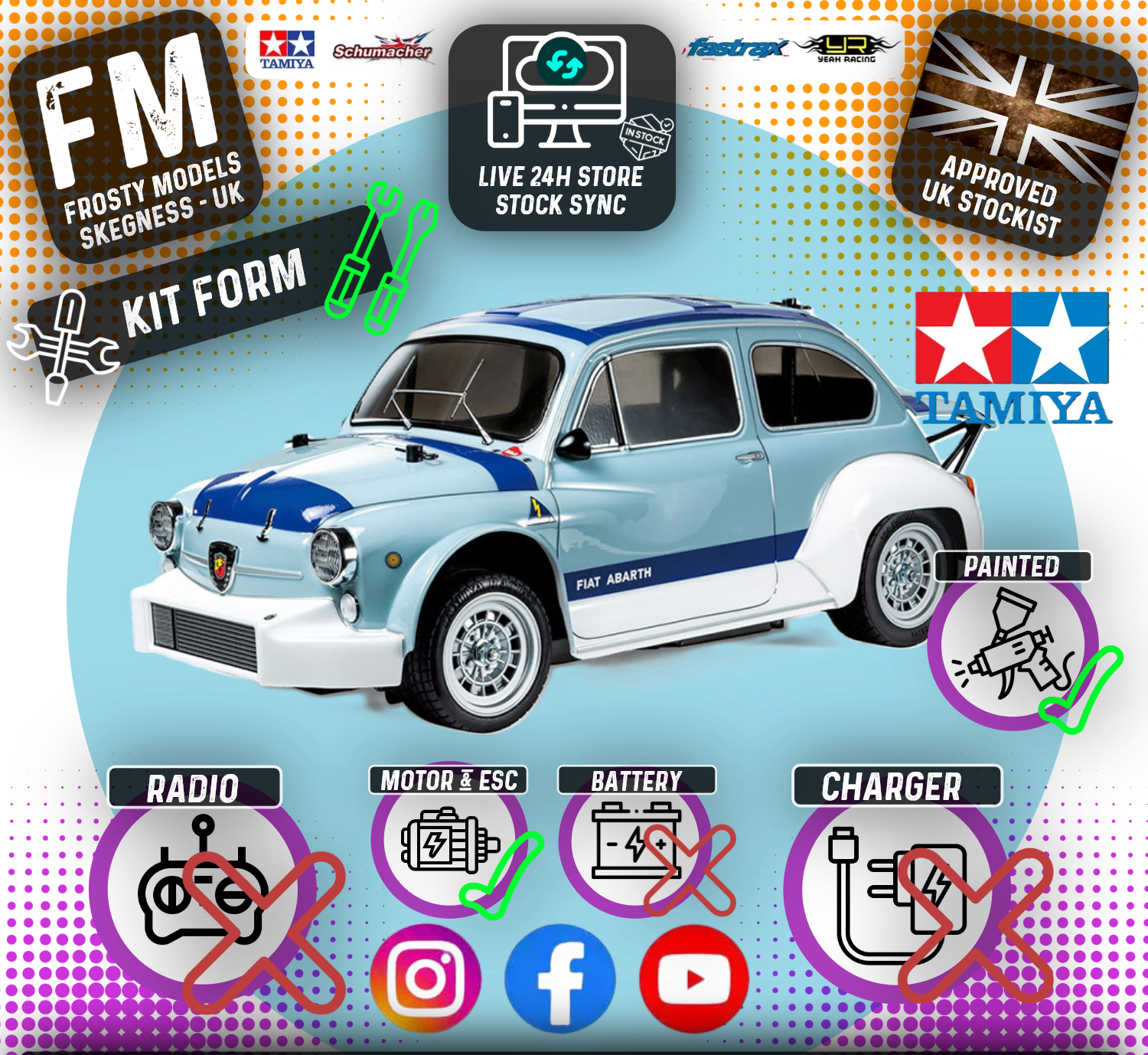 TAMIYA 47492 - PAINTED 1000 TCR Berlina Corse (MB01 Mini) RC 2WD Car Kit - (Inc's ESC & Motor - Requires Radio Set, Servo, Battery & Charger))