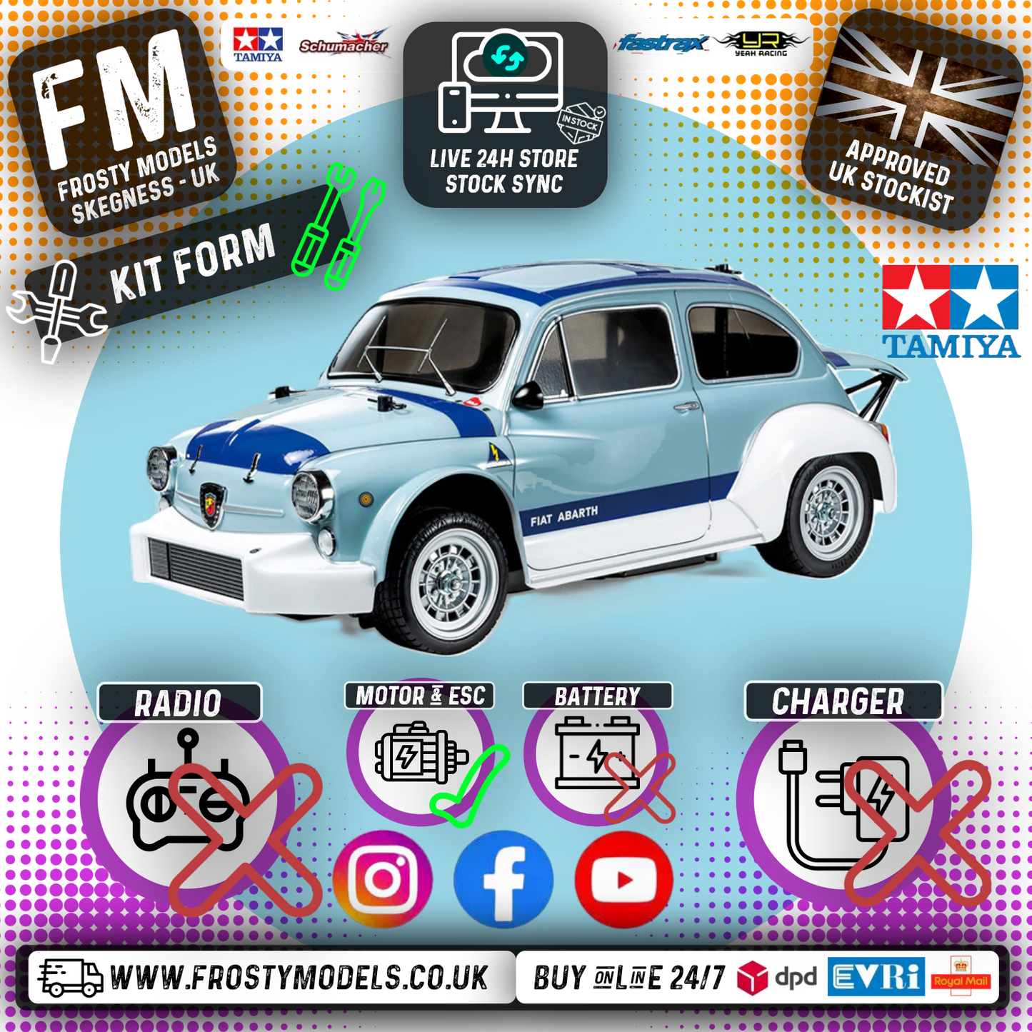 TAMIYA 58721 - 1000 TCR Berlina Corse (MB01) RC 2WD Car Kit - (Inc's ESC & Motor)