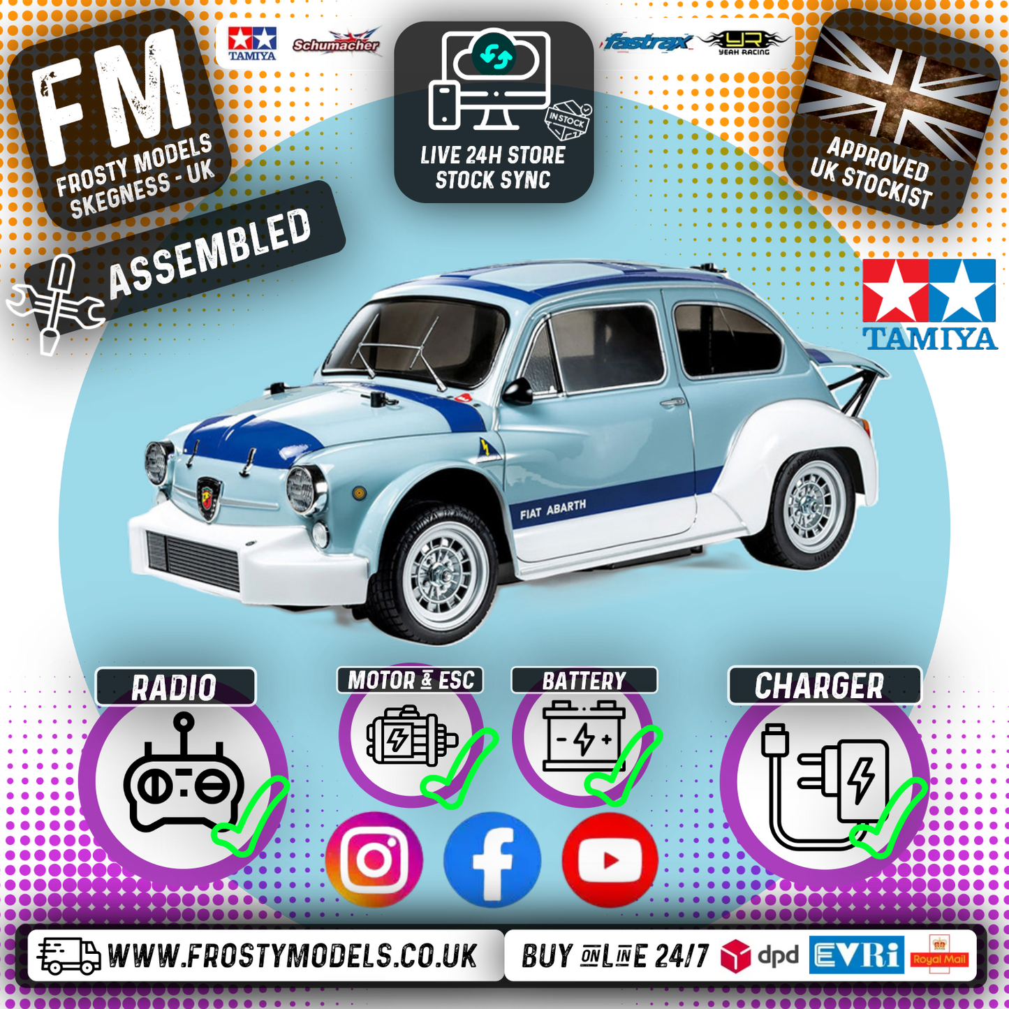 (DEMO - USED) TAMIYA 58721 - 1000 TCR Berlina Corse (MB01) RC 2WD Car Ready To Run - (Inc's Radio Set, ESC & Motor, Battery & charger)