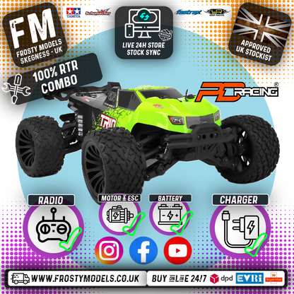 STORE DEMO - PD RACING - TR10 1/10 Radio Control BRUSHED Truggy BASHER 100% RTR - w/Radio, Battery & Charger - PD861T (Up to 2S Lipo Capable)
