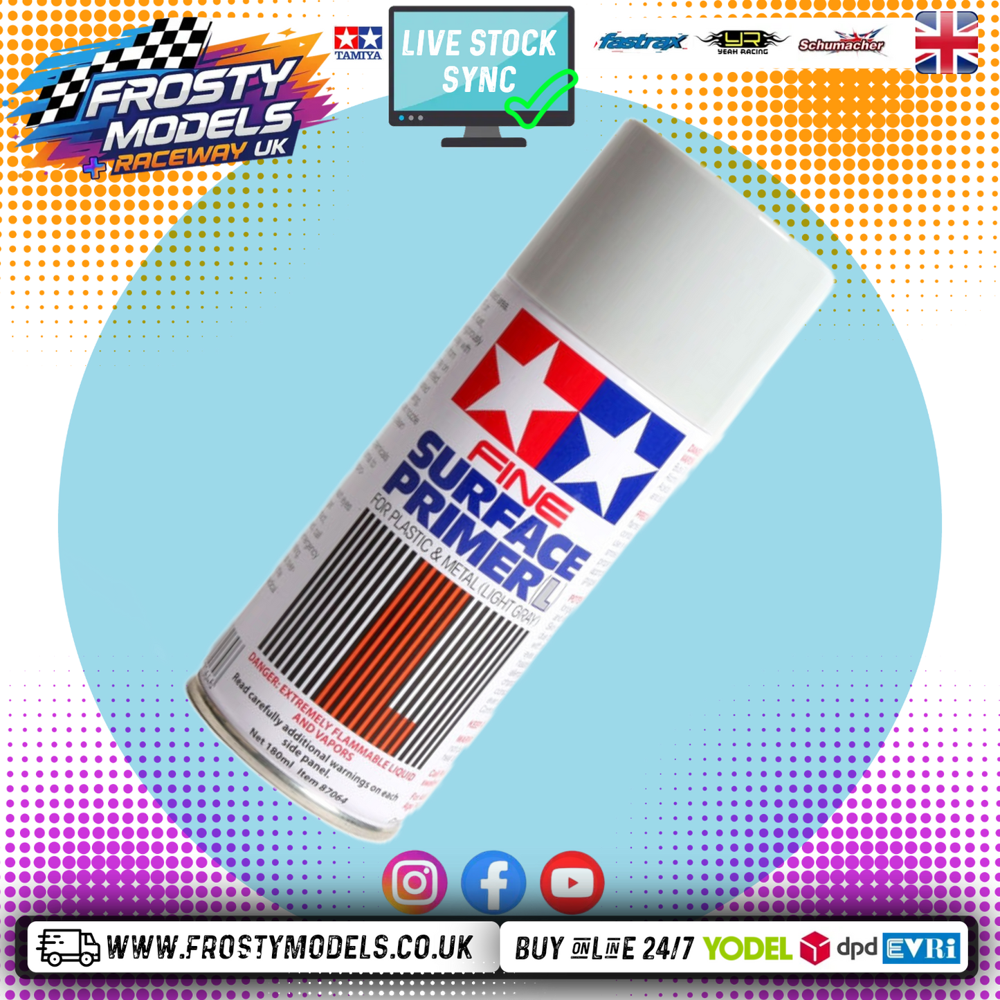 TAMIYA 87064 - Fine Surface Primer LARGE Grey (MODEL SPRAY PAINT)