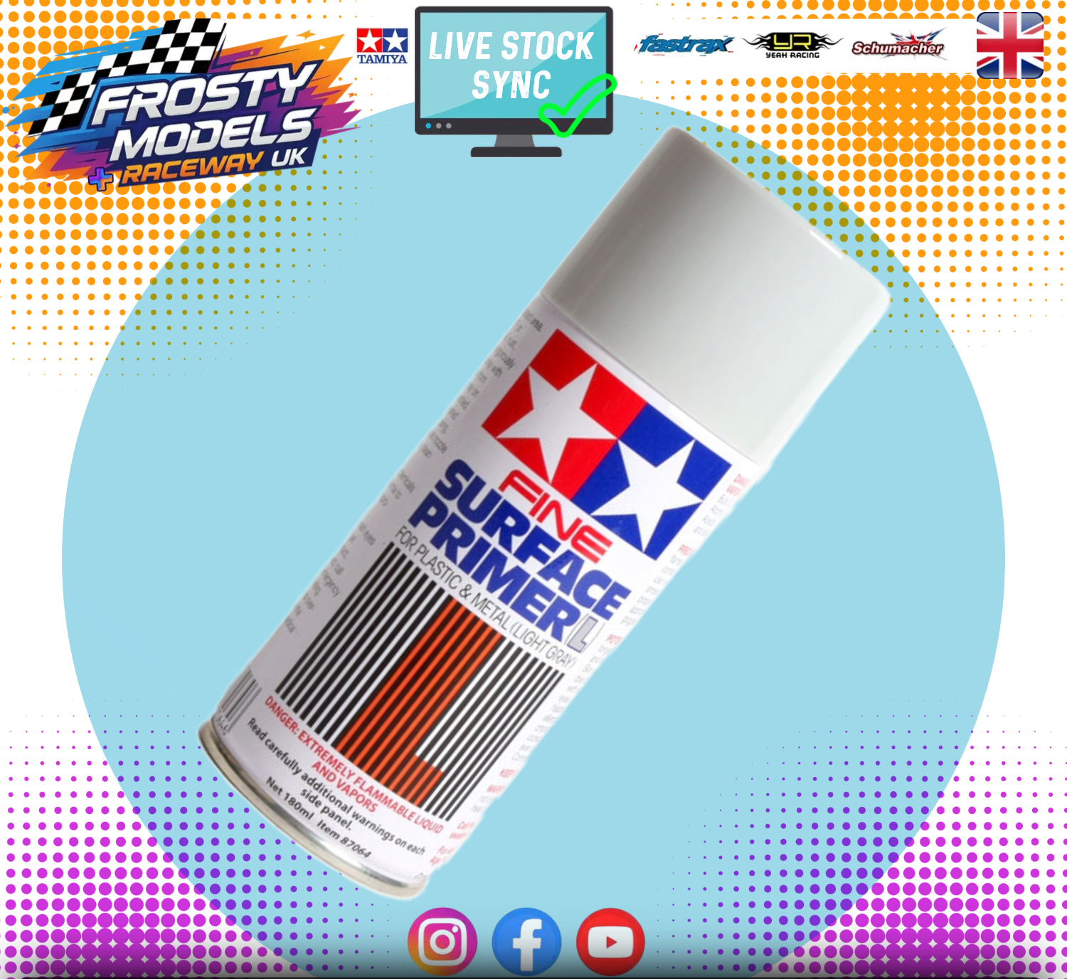TAMIYA 87064 - Fine Surface Primer LARGE Grey (MODEL SPRAY PAINT)