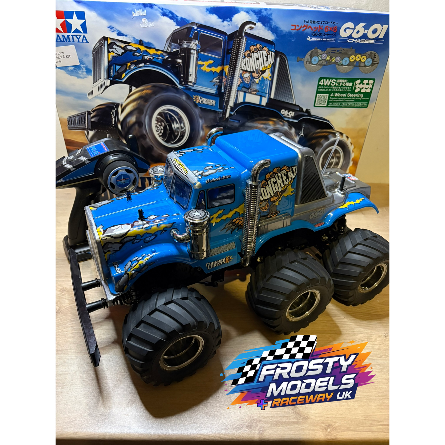(Used Demo) TAMIYA 58646 - RC Truck 1/18 KONGHEAD 6X6 - (G6-01) With Radio, Hobbywing 1080 ESC, Core 21Motor and 2x Digi High Torque Steering Servos (4 wheel steer capable)