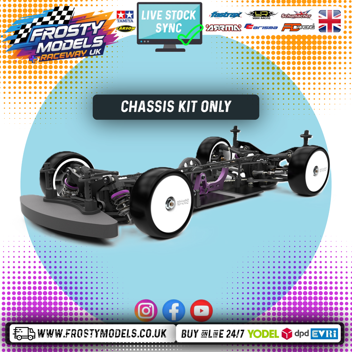 Schumacher Vibe TC - 4WD Starter Chassis Kit for 1/10th RC Touring Car Racing - Chassis only, no electrics, body or wheels etc