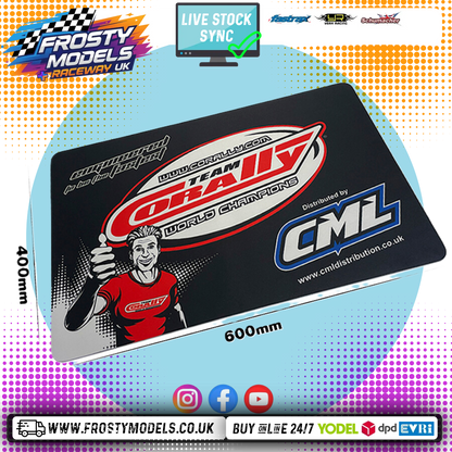 CORALLY & CML - RC CAR/BUGGY 1/12 to 1/10 RUBBER PIT MAT - MEDIUM (600X400MM, 2MM THICK) C-90272