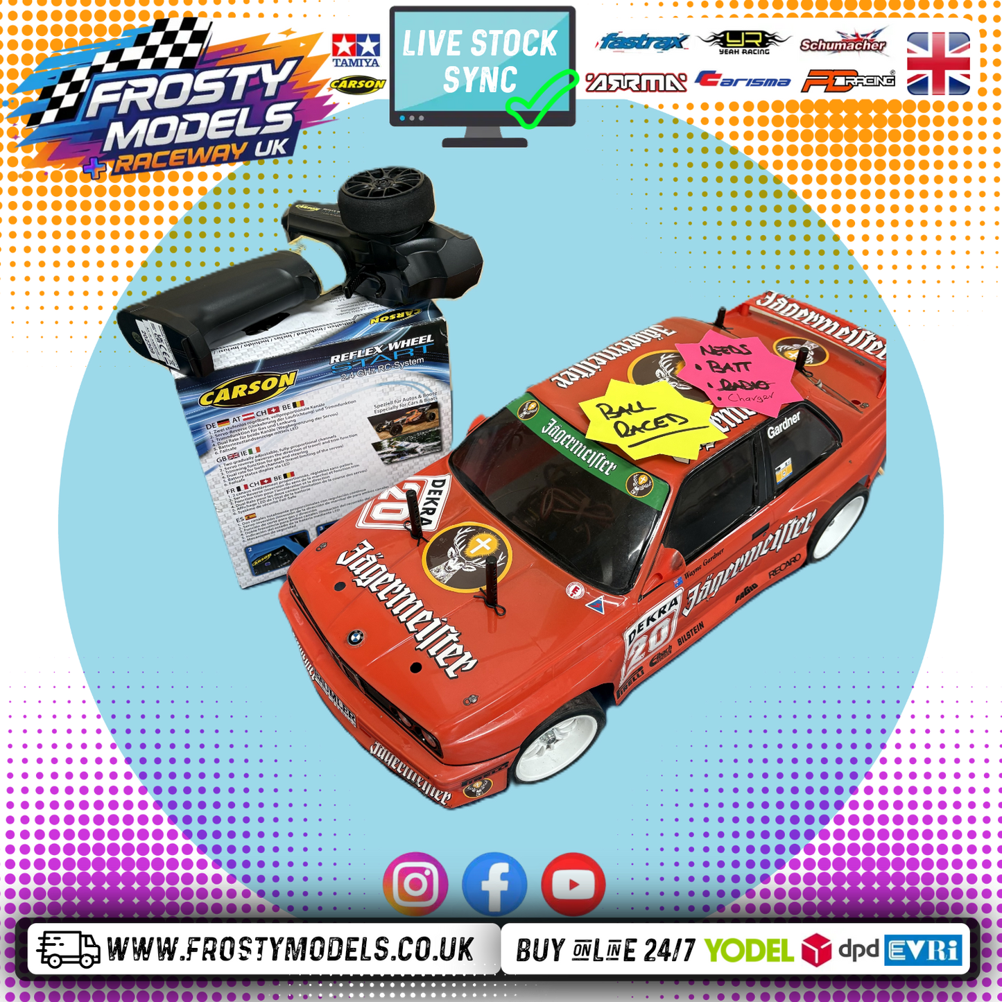 Ex Self Demo - Tamiya TT02 BMW 320 (RARE) Turbo Gruppe 5 Jägermeister 4wd RC Car - Just add Battery & Charger to Complete